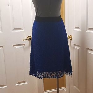 Blue lace skirt